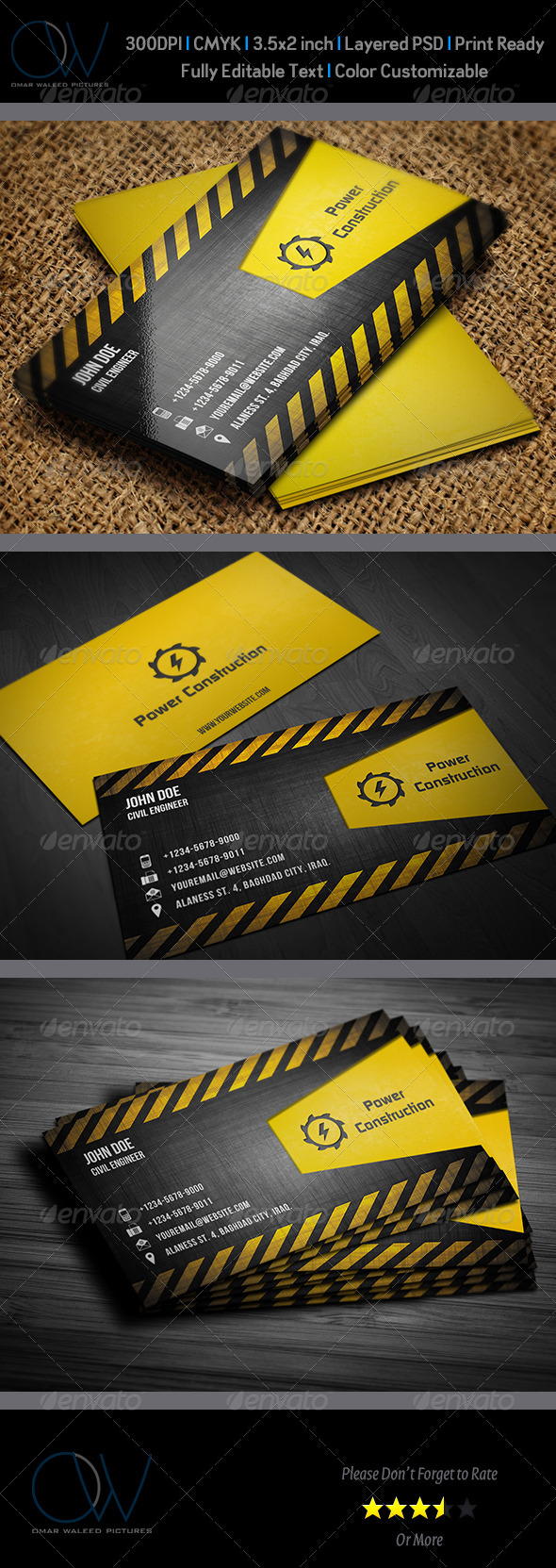 Construction Business Card by OWPictures GraphicRiver